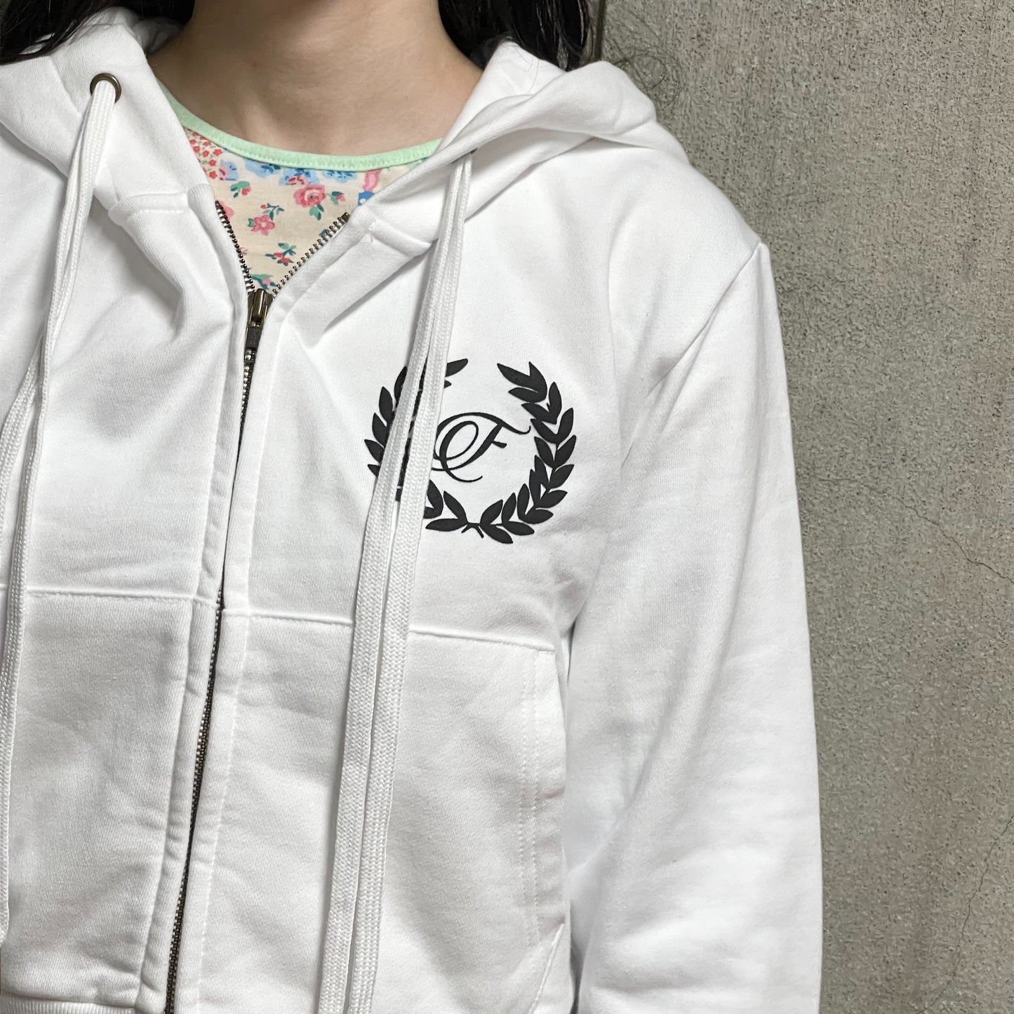 [fa.er.ie] eyelet corset hood zip-up / ivory / コルセットフードジップアップ