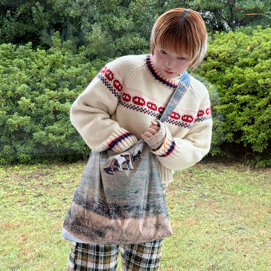 taffeta print shoulder bag / cow / タフタプリントショルダーバッグ