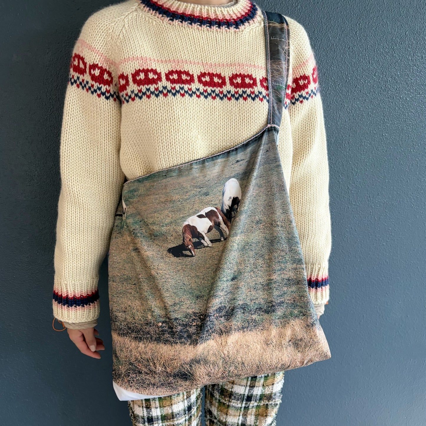 taffeta print shoulder bag / cow / タフタプリントショルダーバッグ