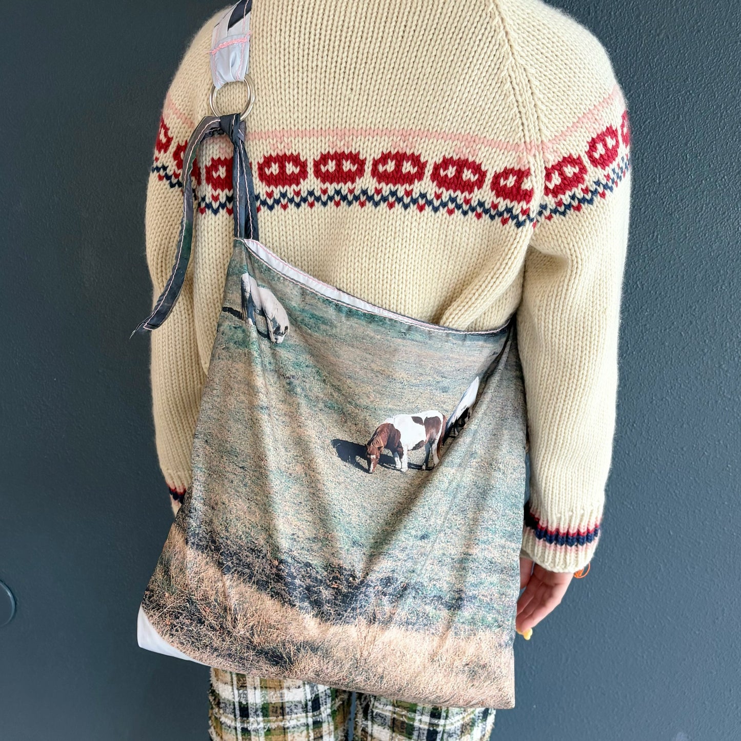 taffeta print shoulder bag / cow / タフタプリントショルダーバッグ
