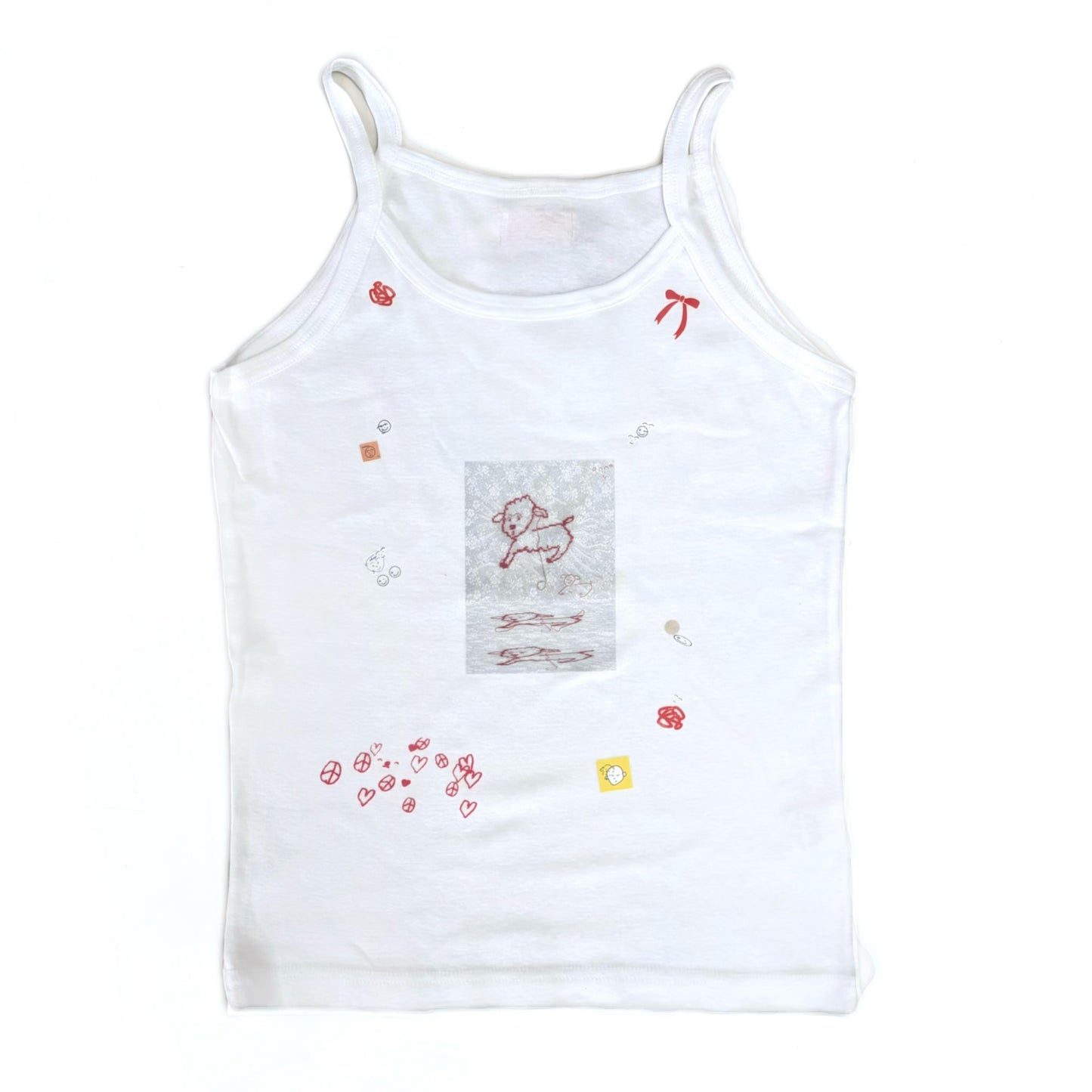 【SHEEP SOUVENIR】sheep is always here camisole / white / プリントキャミソール