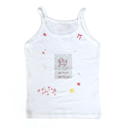 【SHEEP SOUVENIR】sheep is always here camisole / white / プリントキャミソール