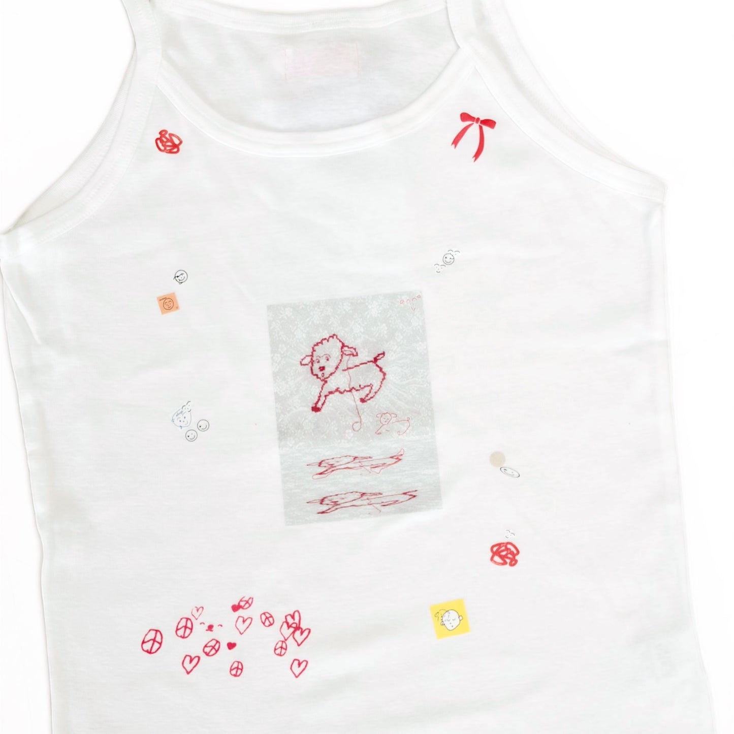【SHEEP SOUVENIR】sheep is always here camisole / white / プリントキャミソール