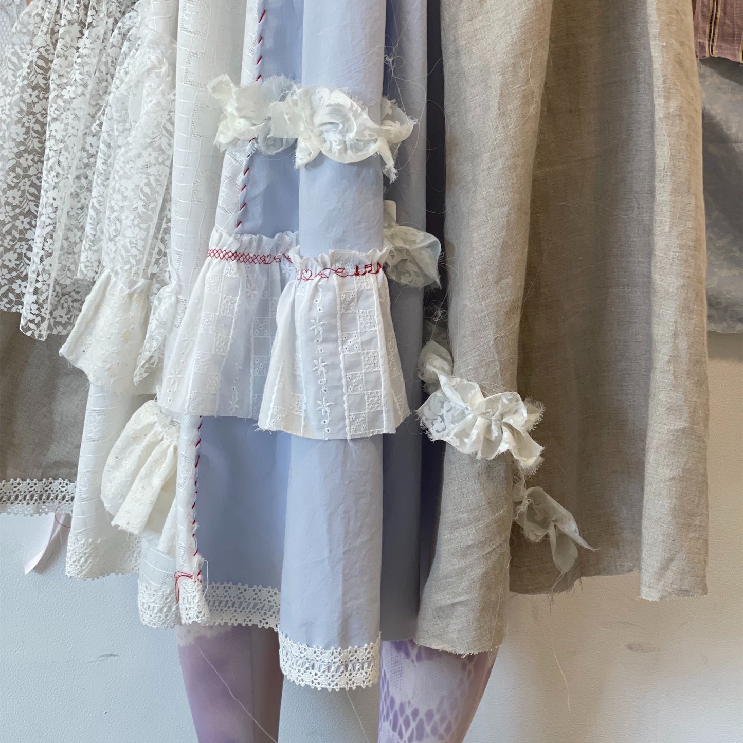 Hand stich Skirt / White / ハンドステッチスカート