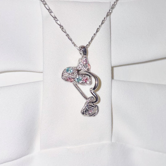 heart ring necklace / zirconia / ハートリングネックレス