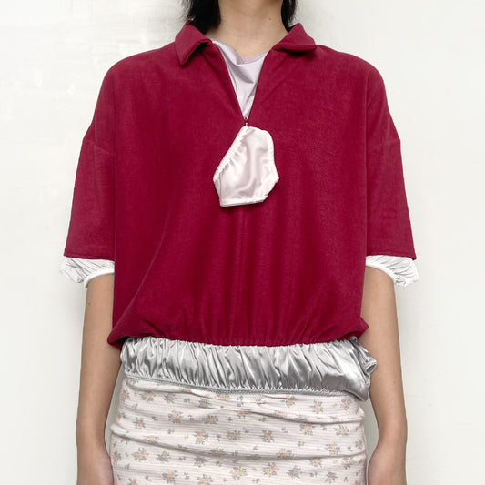 GYM UNIFORM TOPS WITH PANTY / WINE / ジムユニフォームトップ