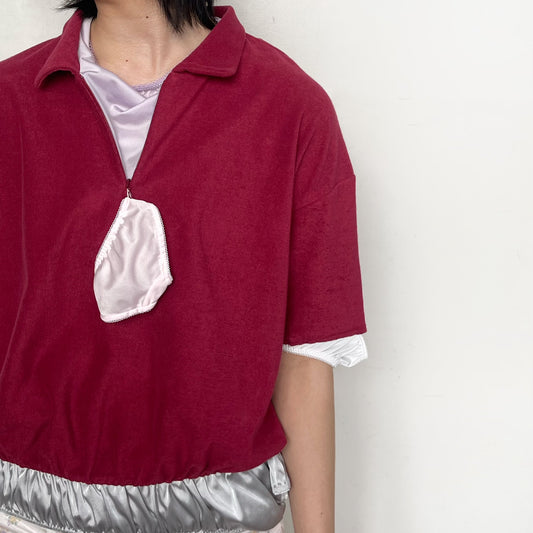 GYM UNIFORM TOPS WITH PANTY / WINE / ジムユニフォームトップ