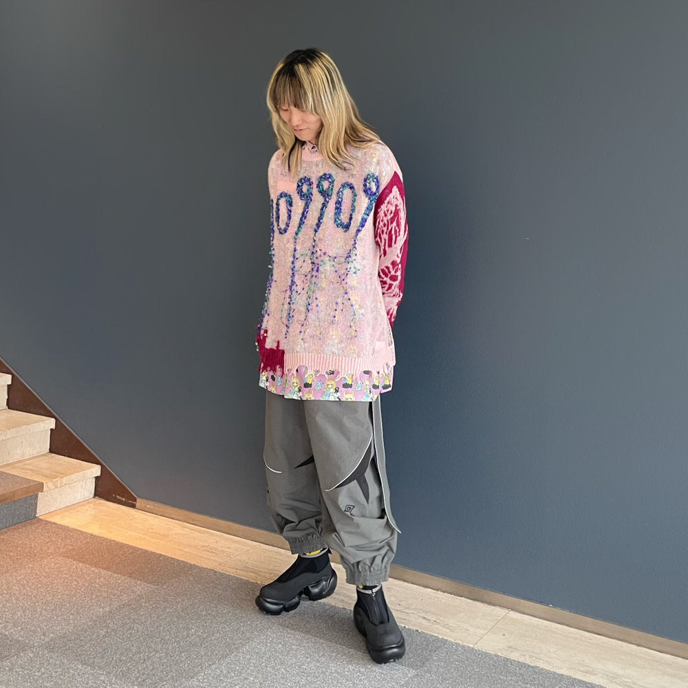 HO99O9 PULLOVER KNIT rurumu: COLLABORATION / BABY PINK / プルオーバーニット