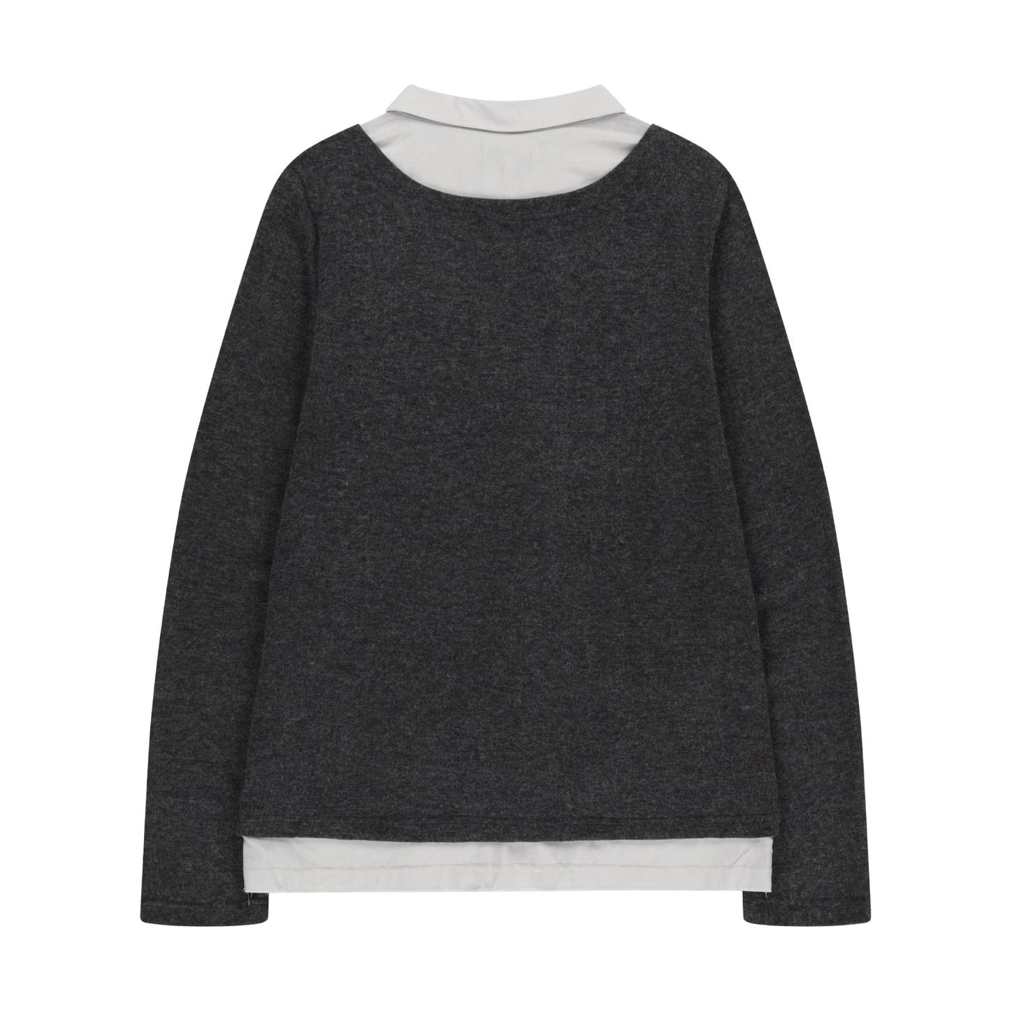 LAYERED SHIRT CARDIGAN / DARK GREY / レイヤードシャツカーディガン