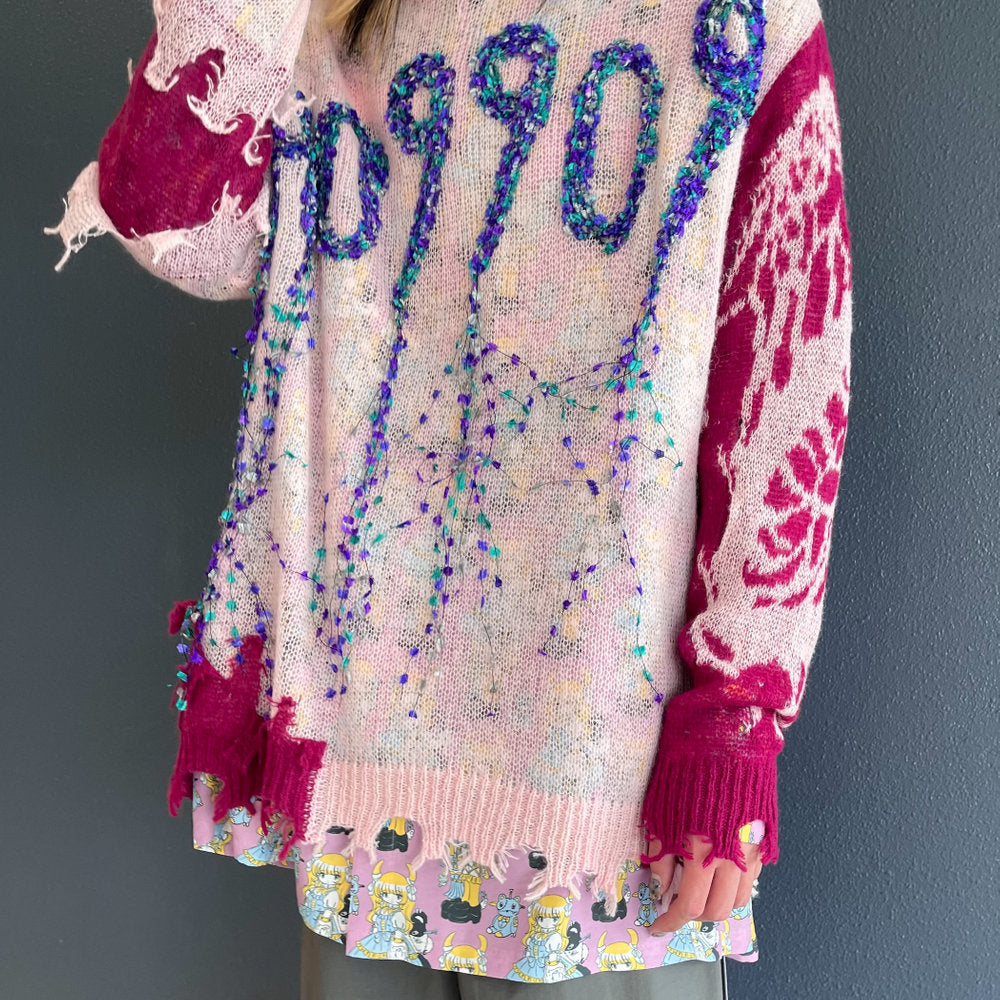 HO99O9 PULLOVER KNIT rurumu: COLLABORATION / BABY PINK / プルオーバーニット