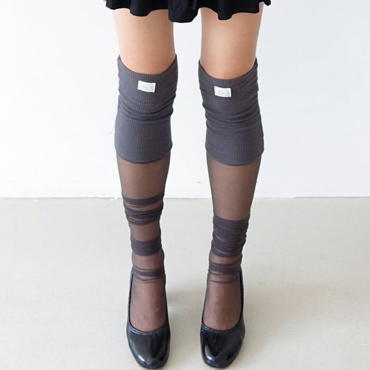 [fe.3] haze layer socks / deep grey / シースルーソックス