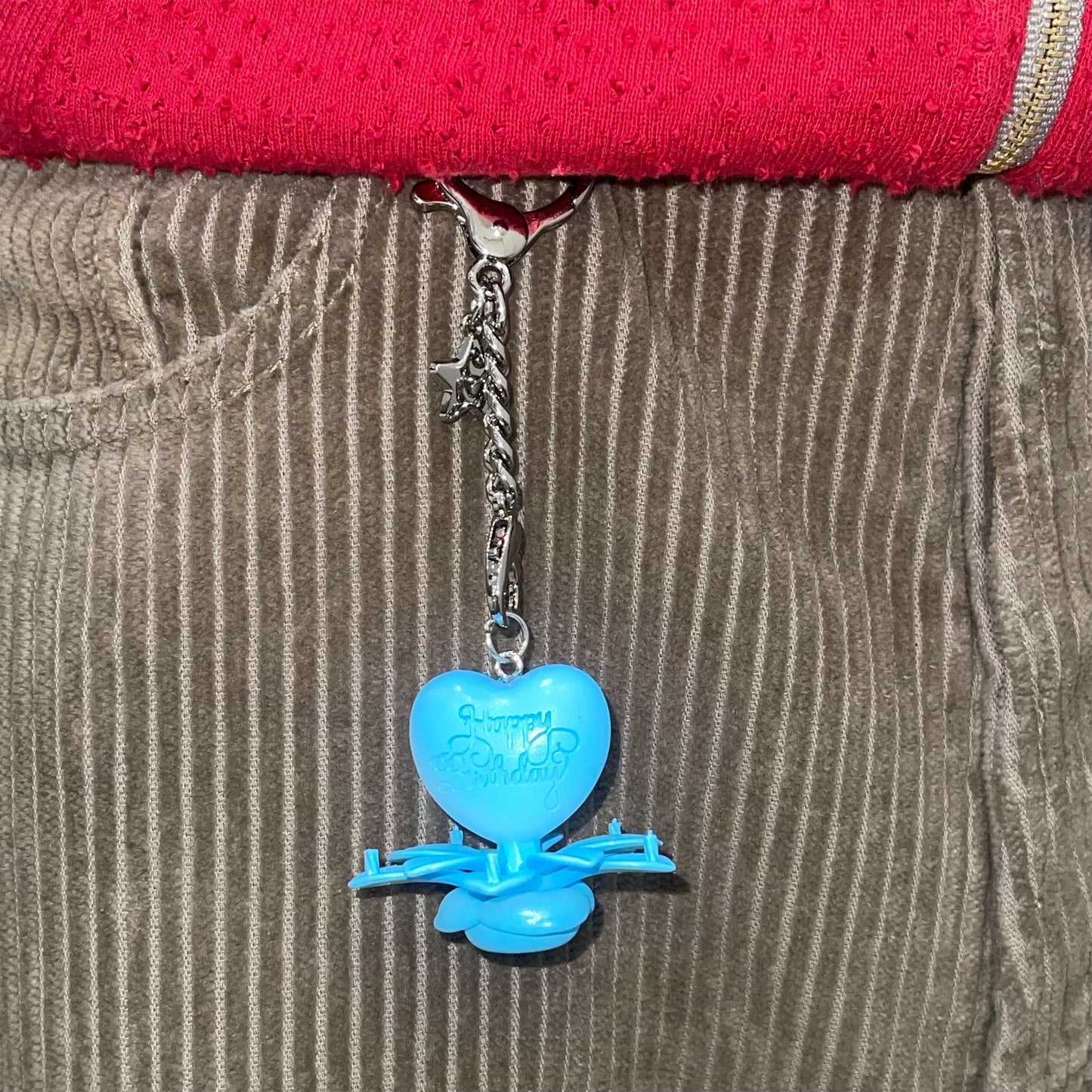 HBD Candle Keychain / baby blue / キーリング