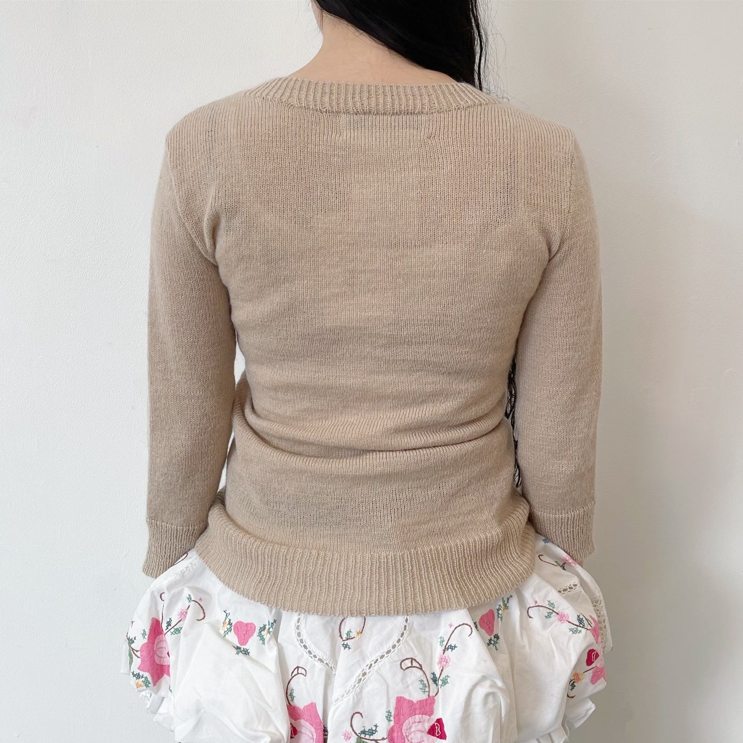 clack cardigan / beige / モヘア混ニット