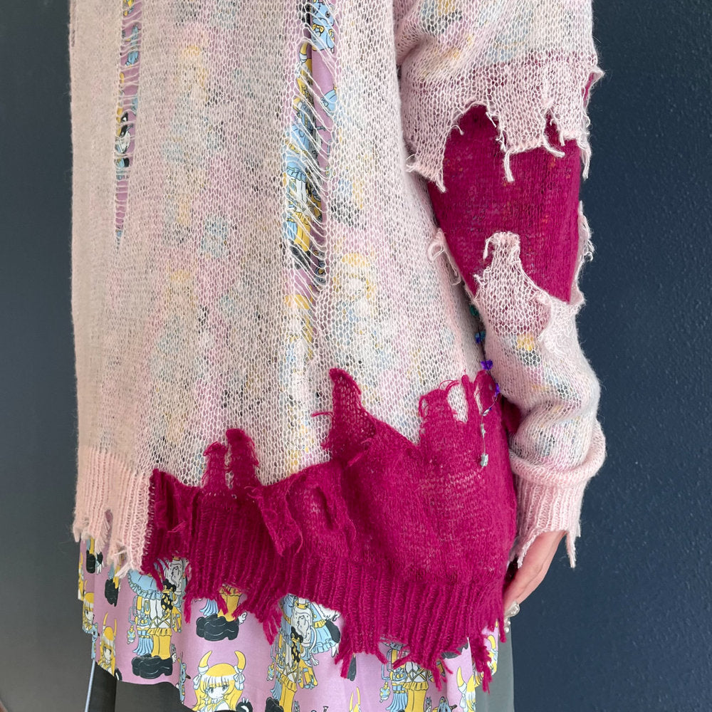 HO99O9 PULLOVER KNIT rurumu: COLLABORATION / BABY PINK / プルオーバーニット