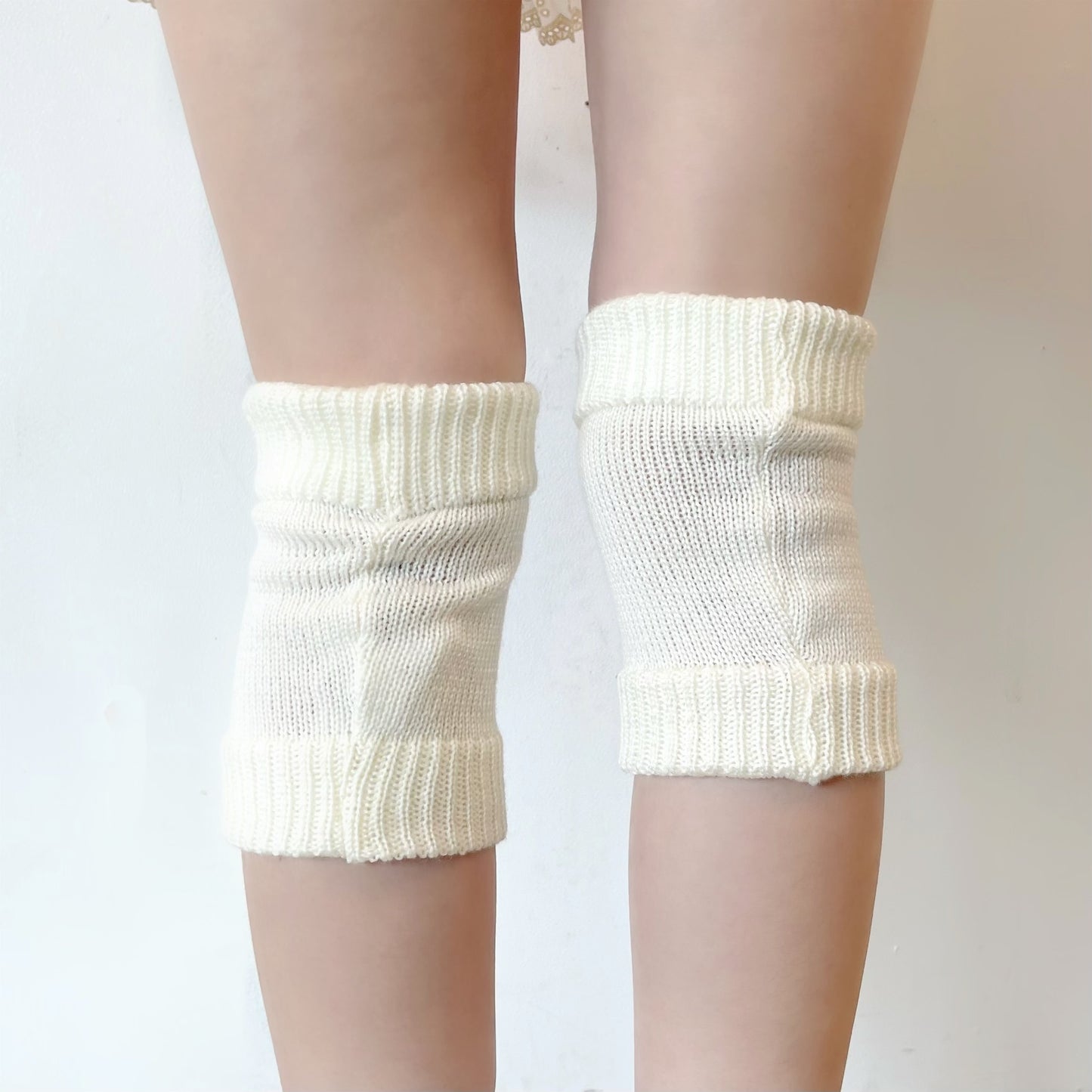 Bear knee pad / White x Brown / べアーニーパッド