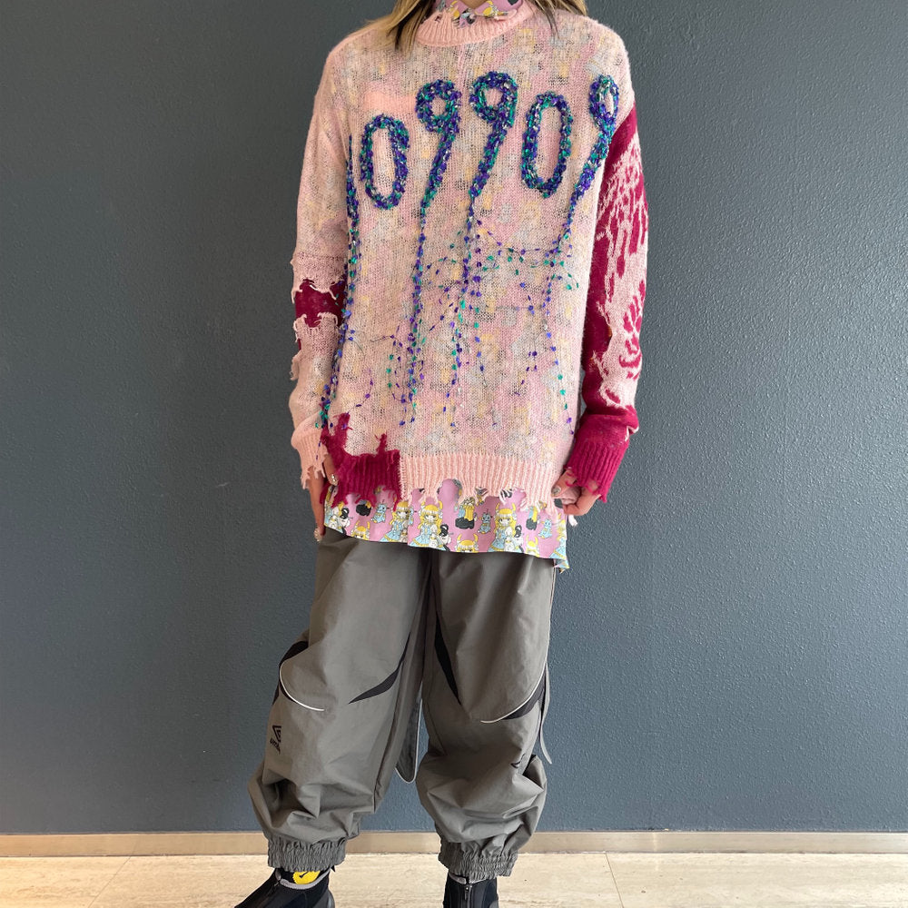 HO99O9 PULLOVER KNIT rurumu: COLLABORATION / BABY PINK / プルオーバーニット