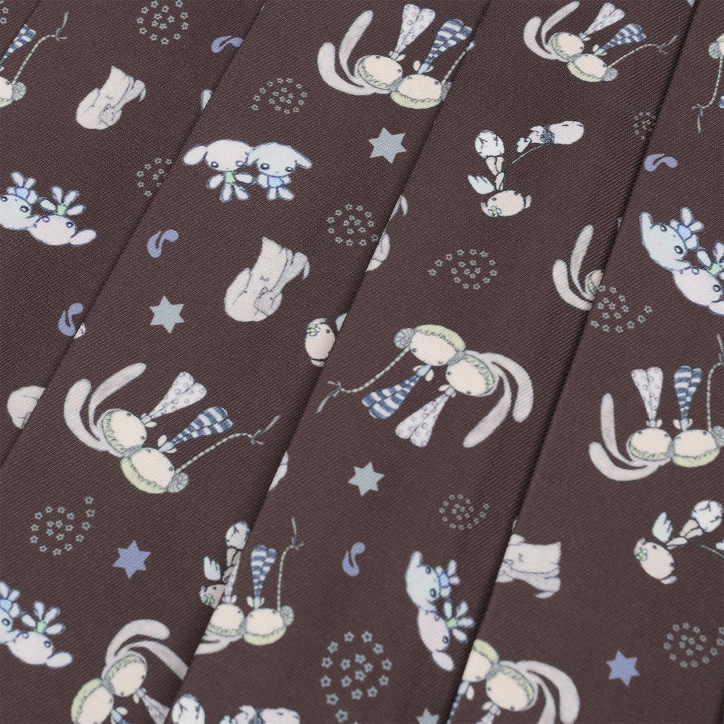 TEJI TWO-TONE PATTERN PLEATS SKIRT / BROWN / パターンプリーツスカート