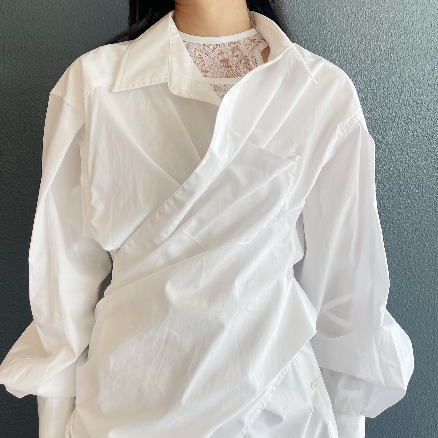 LOLA shirt / off white / シェイプシャツ