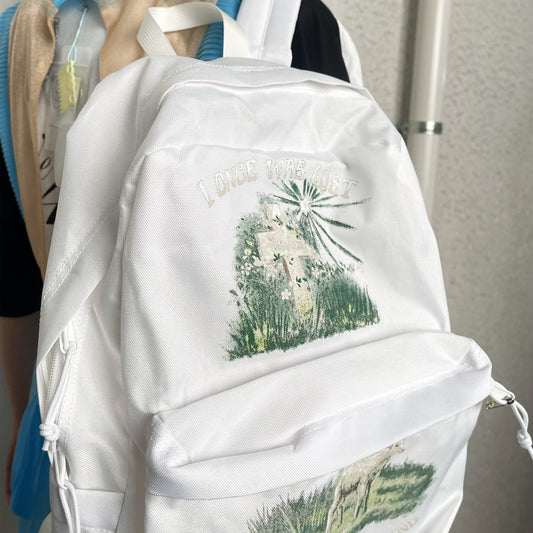 I'M FOUND BACKPACK / WHITE / グラフィックプリントバックパック