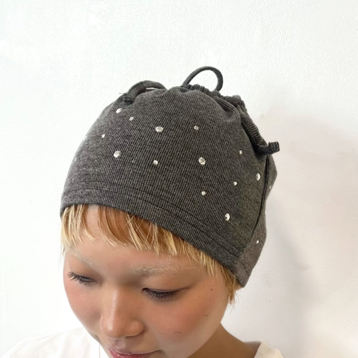 Hotfix Drawstring Beanie / Charcoal / ドローストリングビーニー
