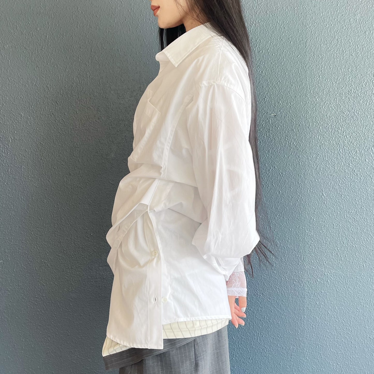 LOLA shirt / off white / シェイプシャツ