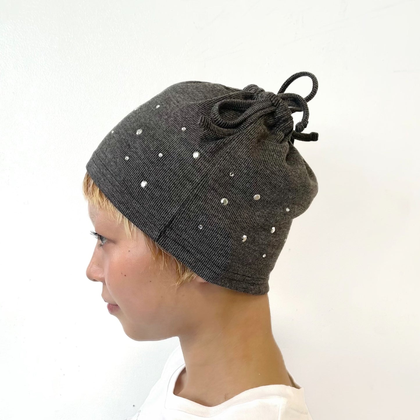 Hotfix Drawstring Beanie / Charcoal / ドローストリングビーニー