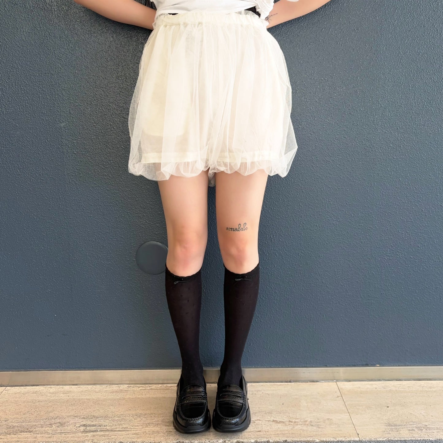 Tulle short pants / White / チュールショートパンツ