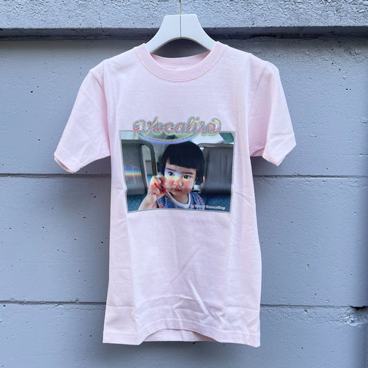 川島小鳥Tシャツ / vocalise / front pink