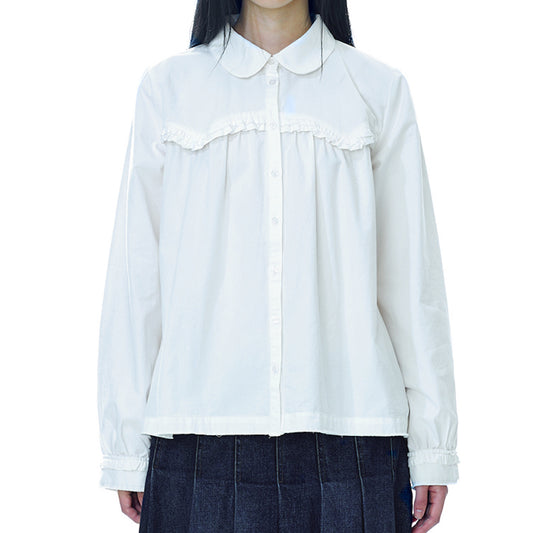 ROUGH CUT FRILL SHIRT / WHITE / ラフカットフリルシャツ