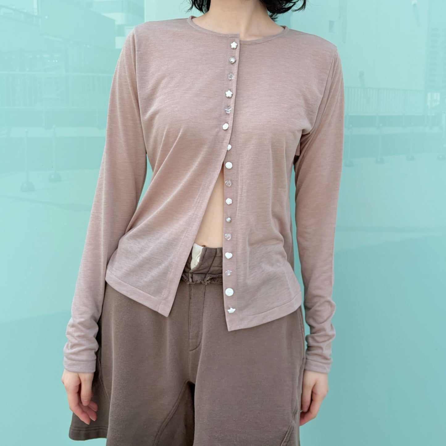 The Oopsie Bra cadi / MOCHA BEIGE / ボタンカーディガン