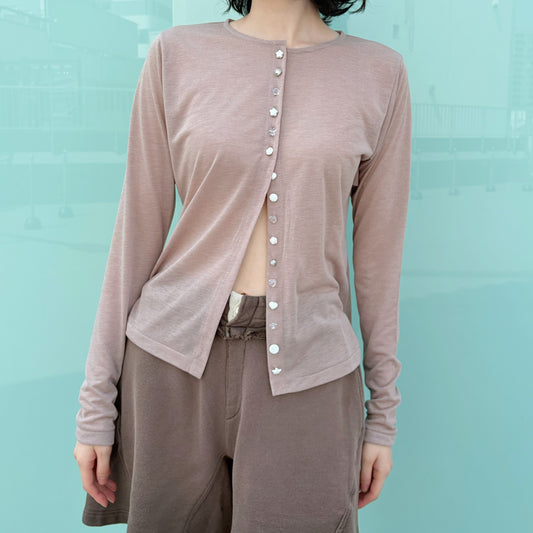 The Oopsie Bra cadi / MOCHA BEIGE / ボタンカーディガン