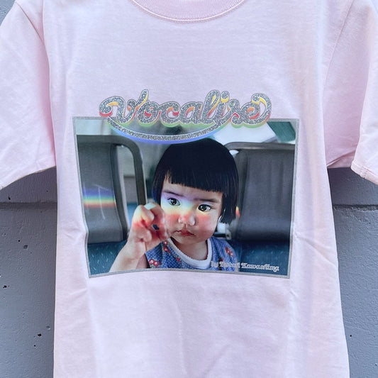 川島小鳥Tシャツ / vocalise / front pink