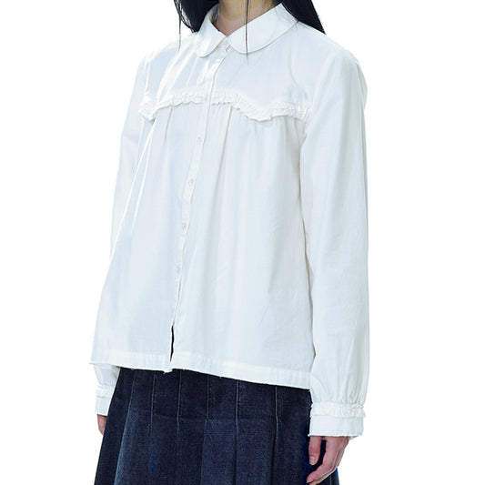 ROUGH CUT FRILL SHIRT / WHITE / ラフカットフリルシャツ