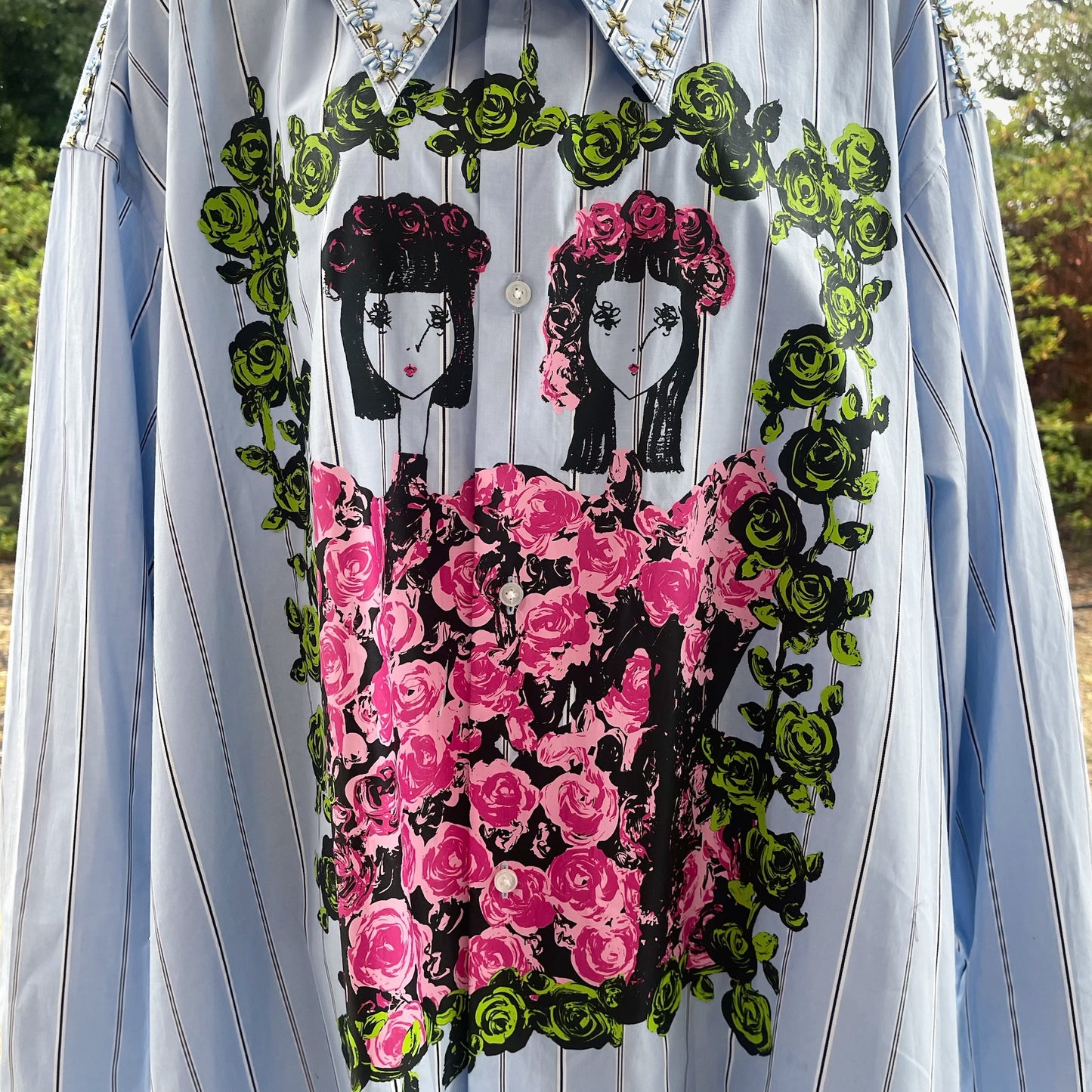 GIRLS SHIRT / BLUE STRIPE / ストライプシャツ / MAYA SHIBASAKIコラボレーション