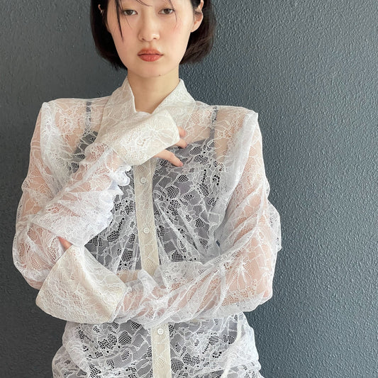 Ivy shirt / white lace / ギャザーワンピース