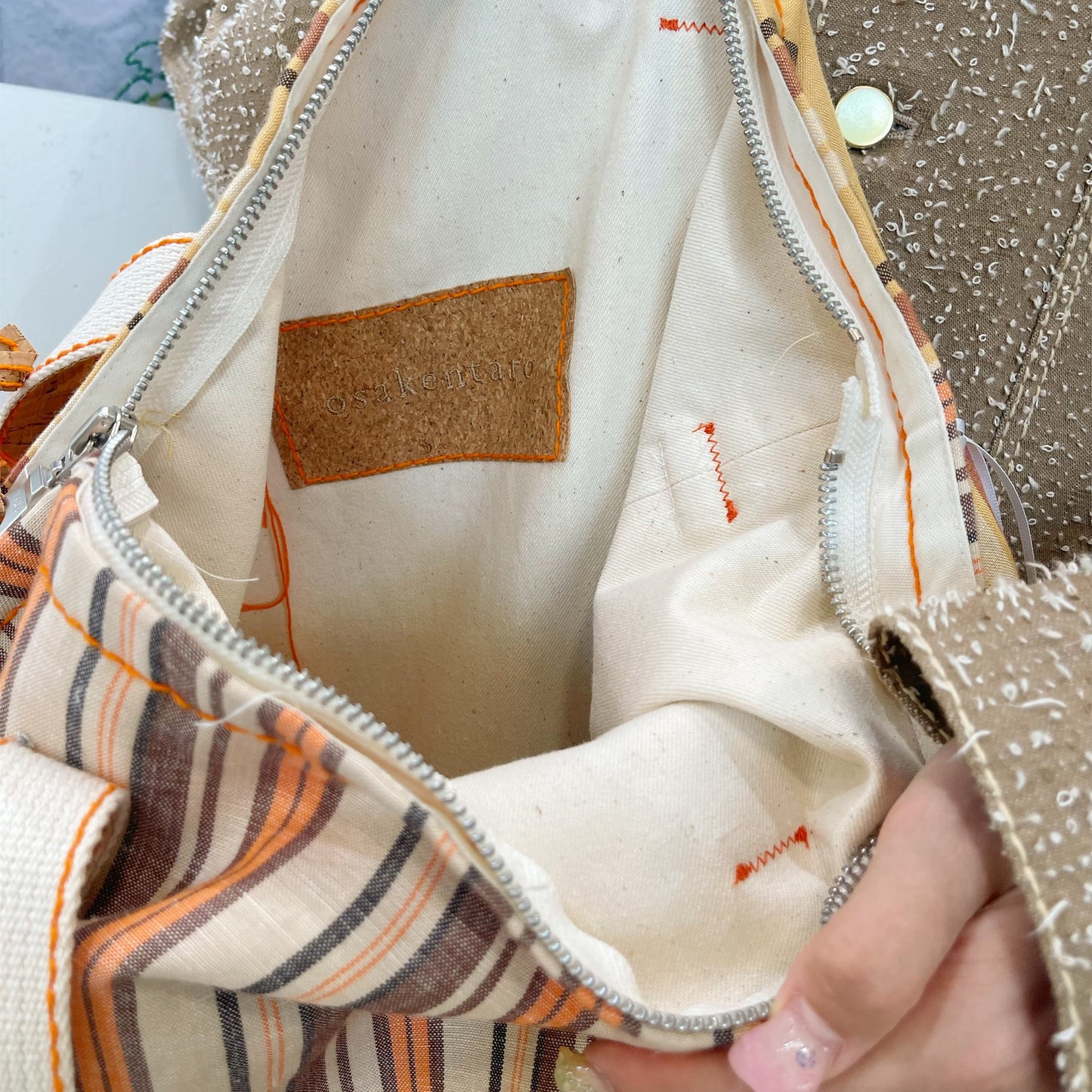 multi stripe shoulder bag / yellow / マルチストライプショルダーバッグ