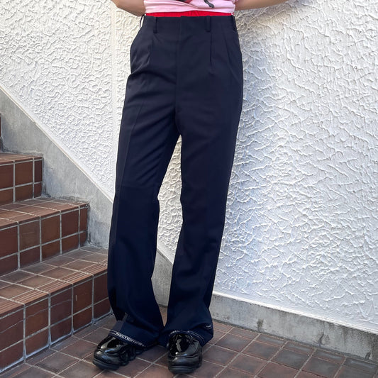 FLARE LAYERED SLACKS LUXE / NAVY / 3WAYジャージドッキングスラックス