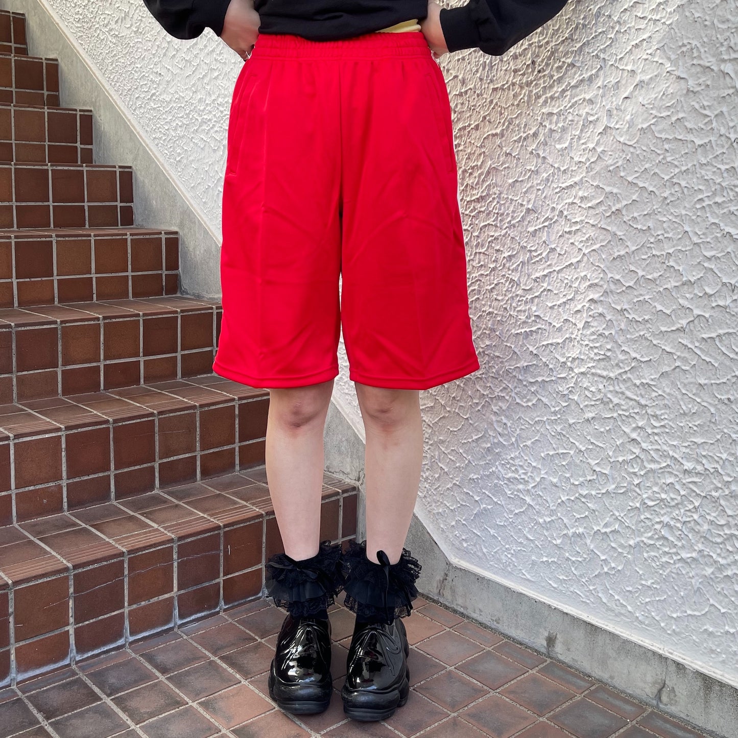 FLARE LAYERED SLACKS LUXE / NAVY / 3WAYジャージドッキングスラックス