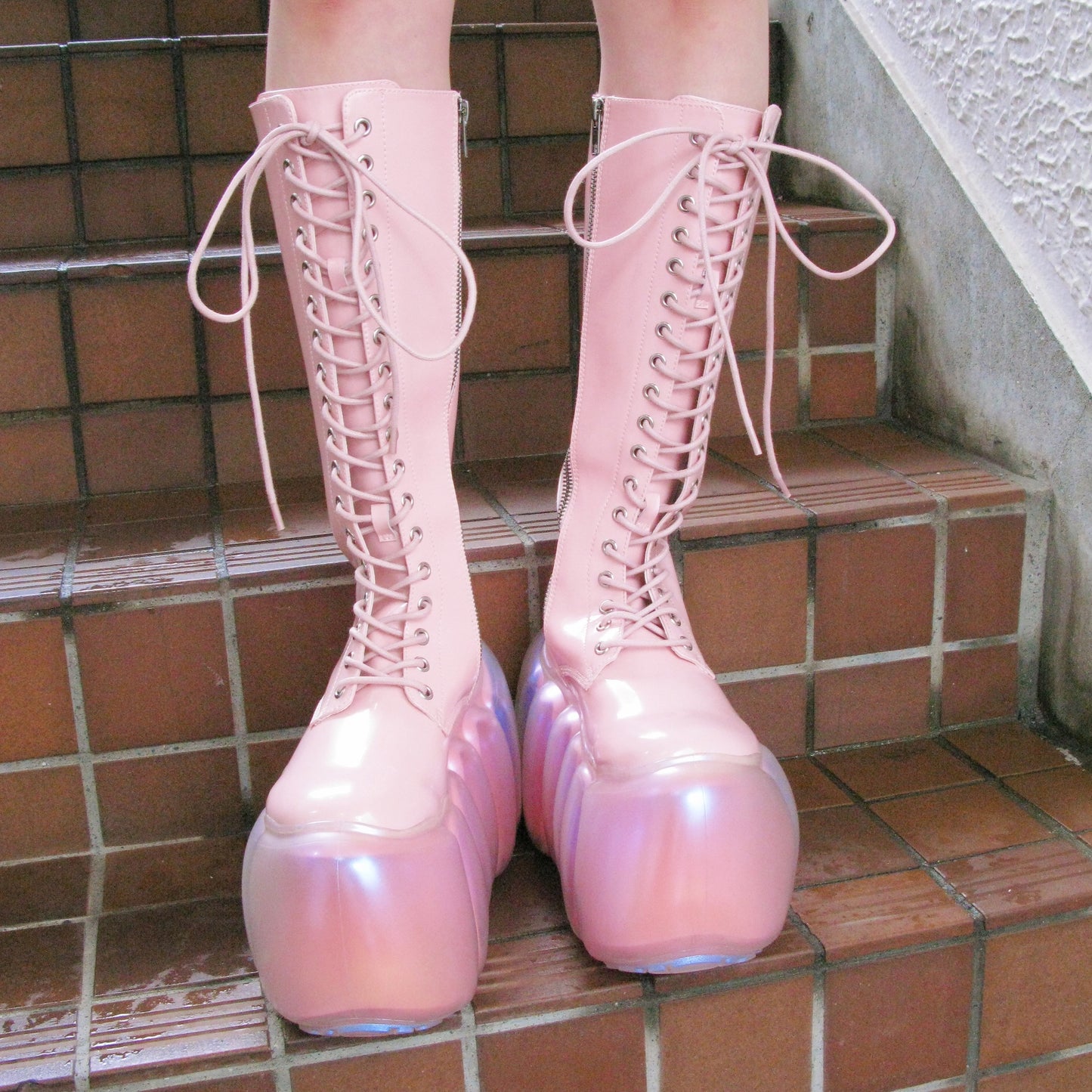 HIGH BUBBLE 18HOLE BOOTS / PINK / MIKIOSAKABEブーツ