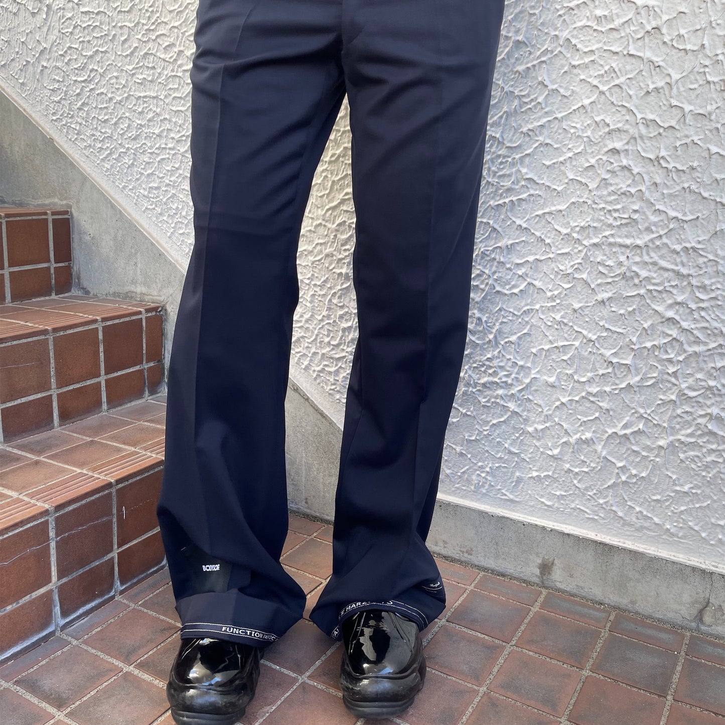FLARE LAYERED SLACKS LUXE / NAVY / 3WAYジャージドッキングスラックス