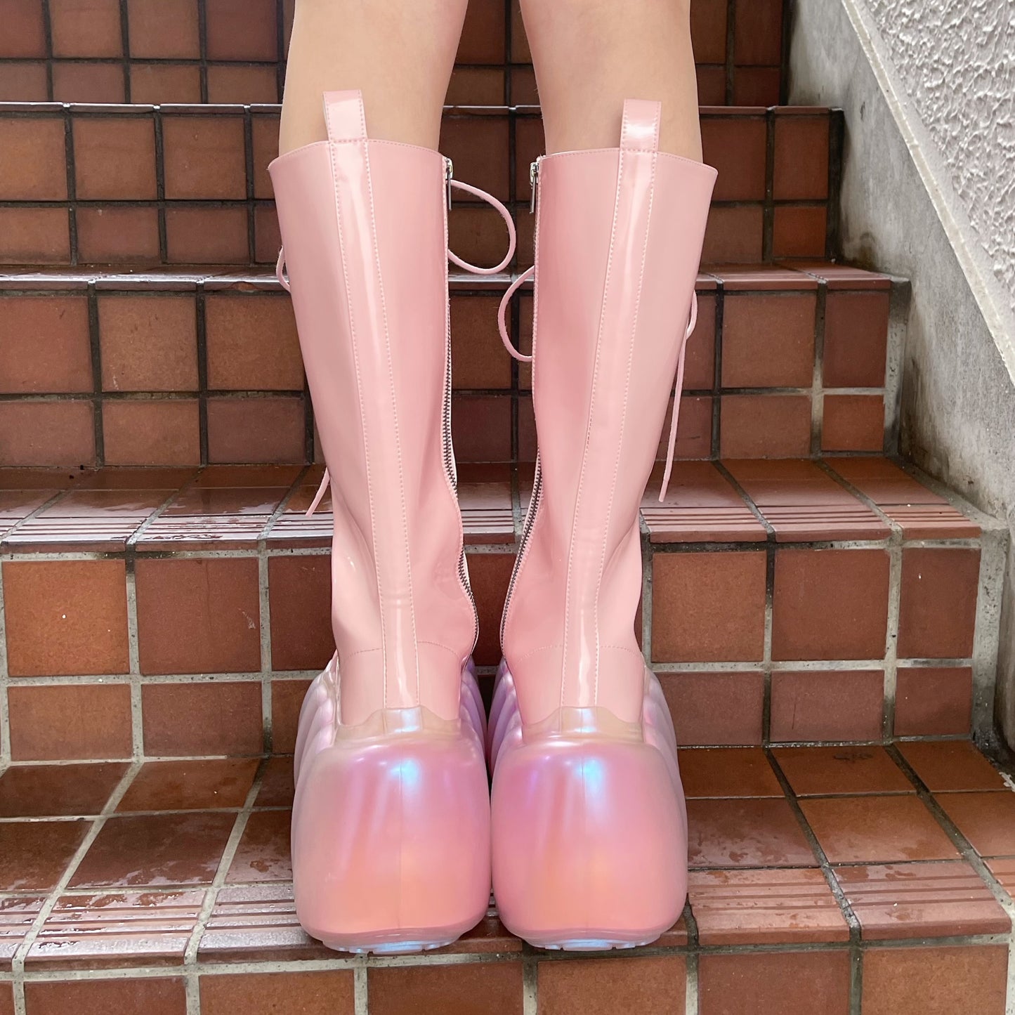 HIGH BUBBLE 18HOLE BOOTS / PINK / MIKIOSAKABEブーツ