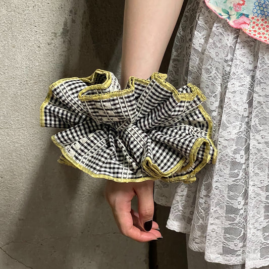 Checkered Scrunchie / Black / ギンガムチェックシュシュ