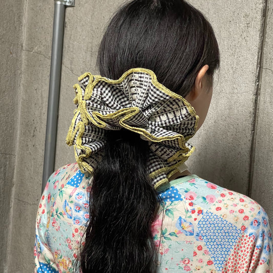 Checkered Scrunchie / Black / ギンガムチェックシュシュ