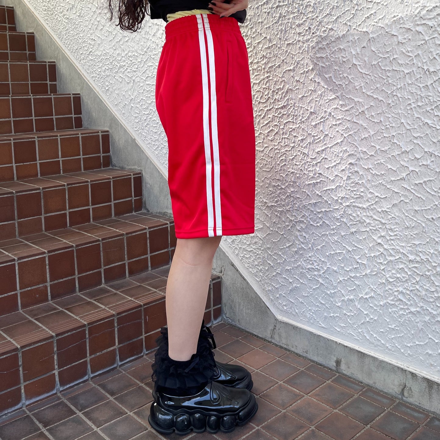 FLARE LAYERED SLACKS LUXE / NAVY / 3WAYジャージドッキングスラックス