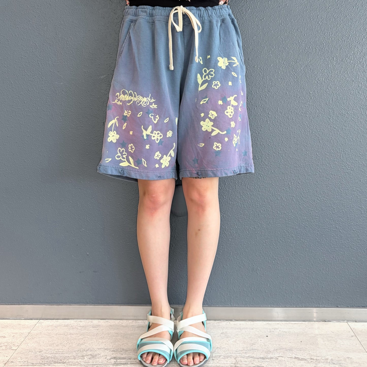 Paint half pants / NAVY / ペイントハーフパンツ