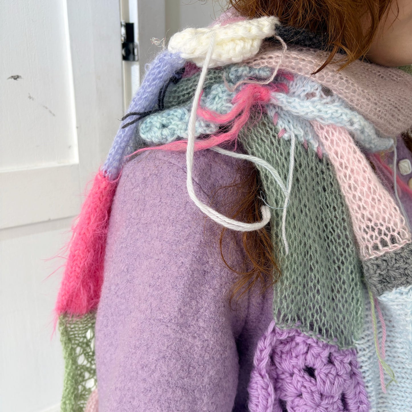 Patchwork knit scarf / Mix / パッチワークニットスカーフ