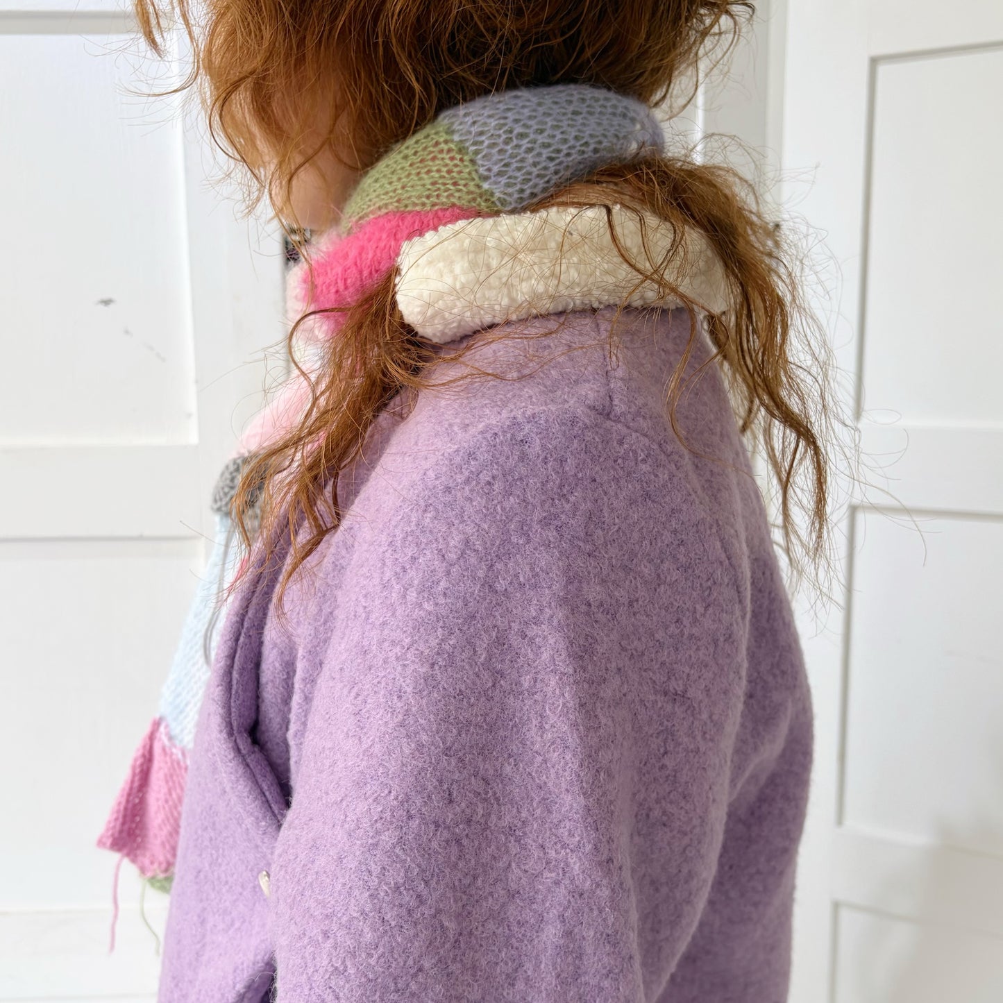 Patchwork knit scarf / Mix / パッチワークニットスカーフ