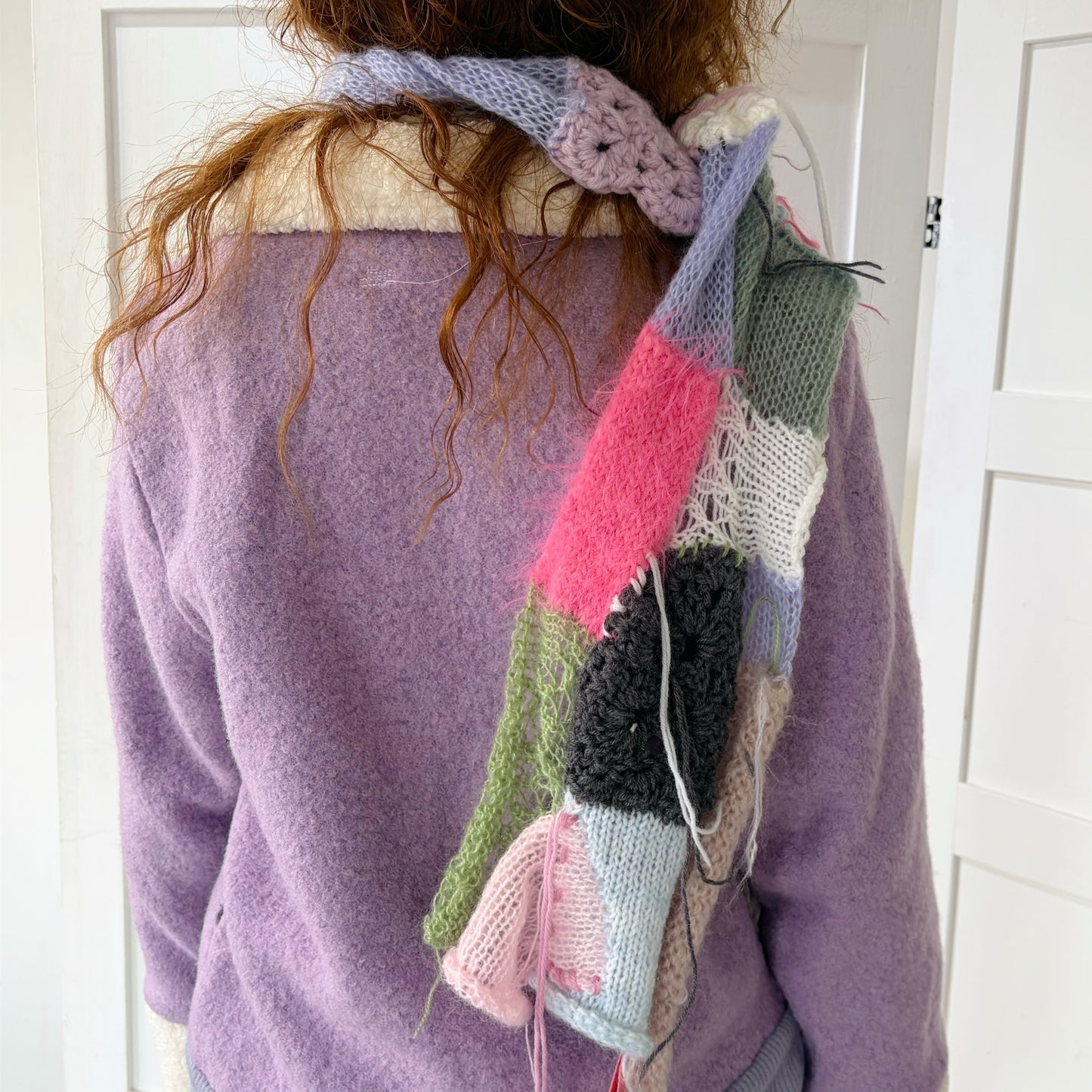 Patchwork knit scarf / Mix / パッチワークニットスカーフ