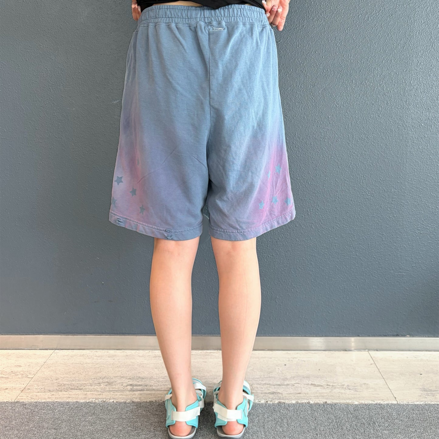 Paint half pants / NAVY / ペイントハーフパンツ