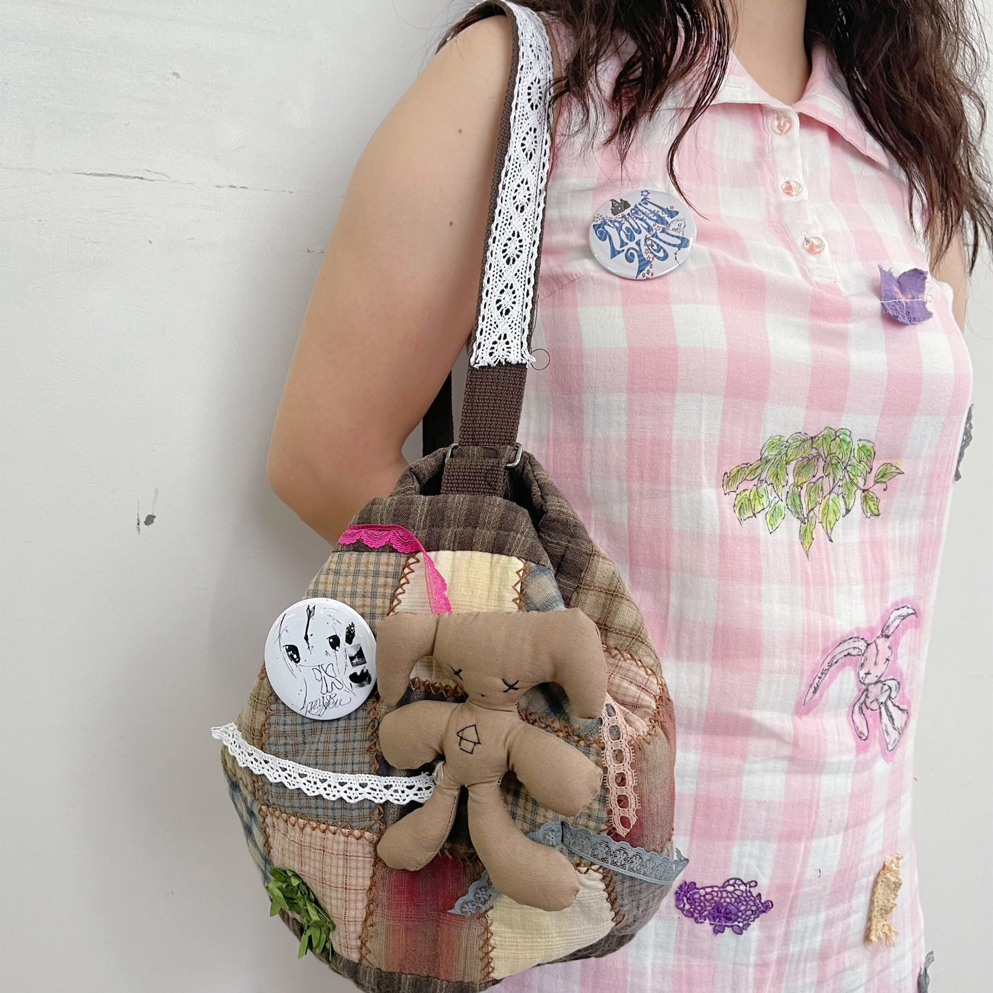 Patch work Bag+ / Brown / パッチワークハンドバッグ